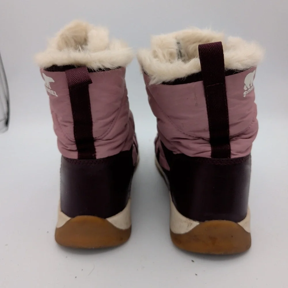 Sorel Whitney II Short Lace‎ Waterproof Snow Boots Pink Burgundy Womens 7 NY5173